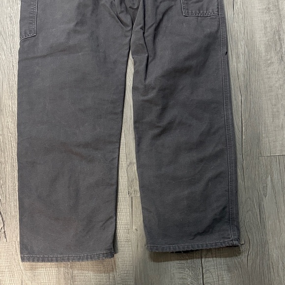 Men's Flannel Lined Gray Duck Canvas pants | 36 x 32 - Picture 9 of 10